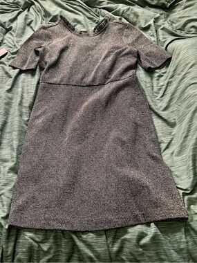 Ann Taylor Tweed Ruffle Neck Sheath Dress, Sz 10 p
